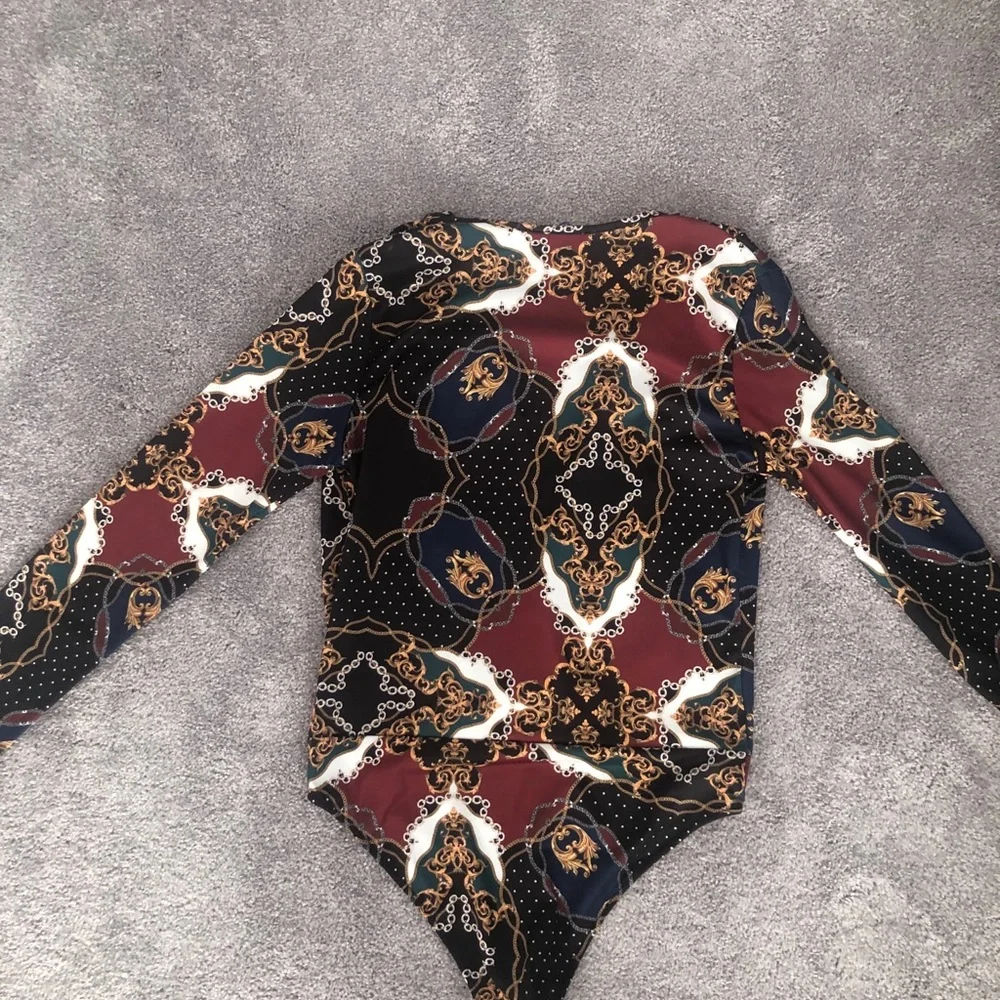 COPY - Zara Jewel Tone and Chain Print Bodysuit size M - Picture 5 of 5